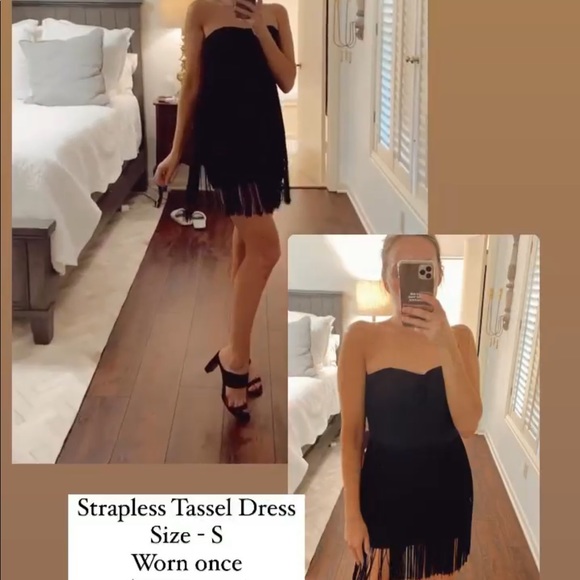 Dresses & Skirts - Black Tassel Dress